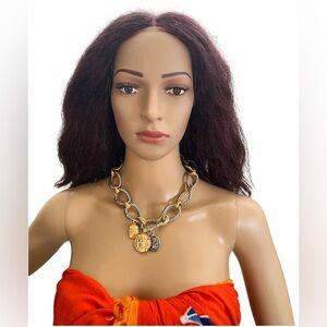 Zara mixed coin metal etched necklace